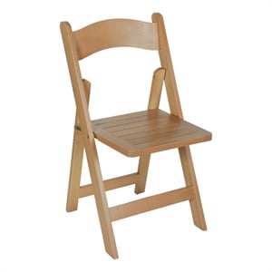 Commercial Grade Solid Wood Portable Folding Dining Chair Oak Finish