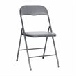 5 Piece Gray Folding Card Table and Chair Set with Upholstered Table Top