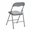 5 Piece Gray Folding Card Table and Chair Set with Upholstered Table Top