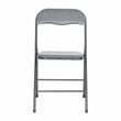 5 Piece Gray Folding Card Table and Chair Set with Upholstered Table Top