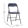 5 Piece Navy Folding Card Table and Chair Set with Upholstered Table Top