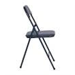 5 Piece Navy Folding Card Table and Chair Set with Upholstered Table Top