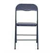 5 Piece Navy Folding Card Table and Chair Set with Upholstered Table Top