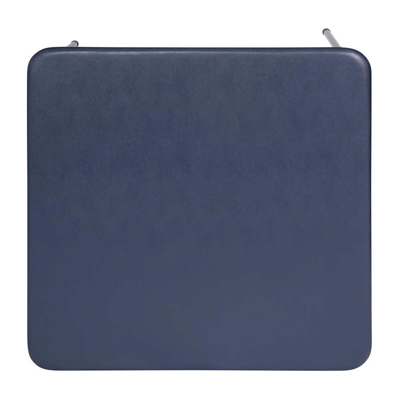 5 Piece Navy Folding Card Table and Chair Set with Upholstered Table Top