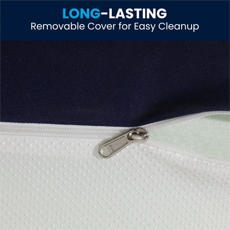 Liquid-Resistant Memory Foam Twin Cooling Mattress with Zippered Cover in Blue