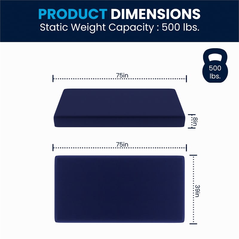 Liquid-Resistant Memory Foam Twin Cooling Mattress with Zippered Cover in Blue