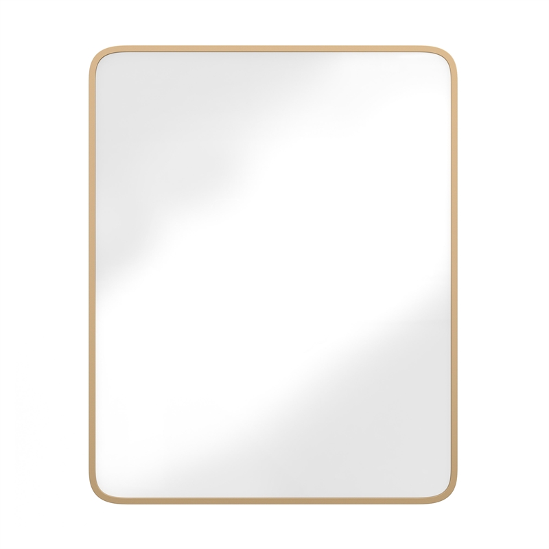 Recessed Bathroom Medicine Cabinet with Beveled Mirror in Gold - 24x30