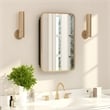 Recessed Bathroom Medicine Cabinet with Beveled Mirror in Gold - 16x24