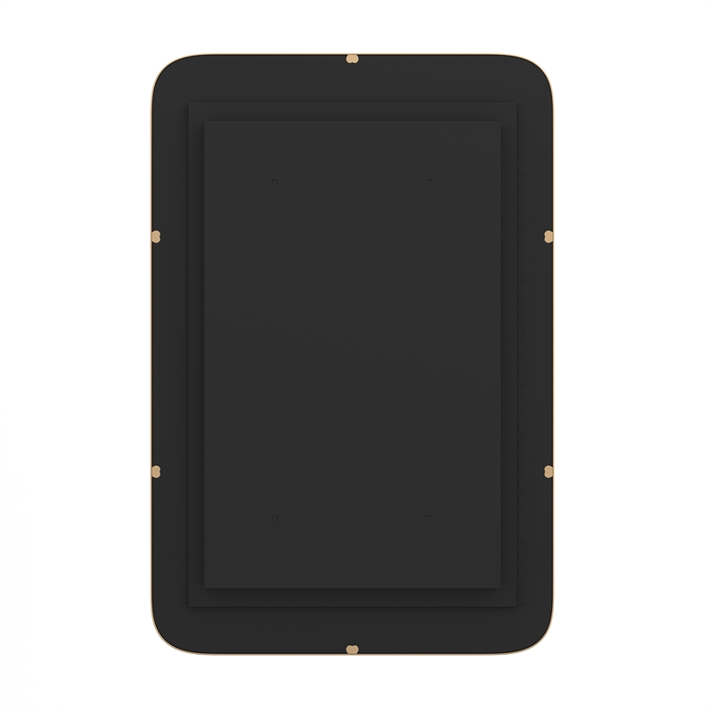 Recessed Bathroom Medicine Cabinet with Beveled Mirror in Gold - 16x24