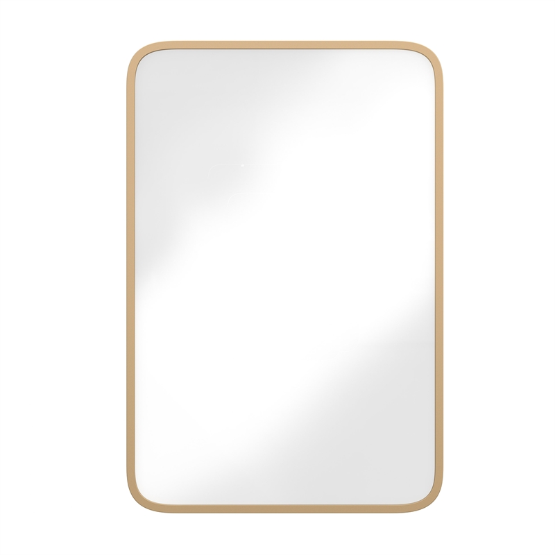 Recessed Bathroom Medicine Cabinet with Beveled Mirror in Gold - 16x24