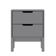 Wooden Night Stand for Kids Bedroom with 2 Storage Drawers in Gray