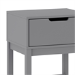 Wooden Night Stand for Kids Bedroom with Storage Drawer and Shelf in Gray