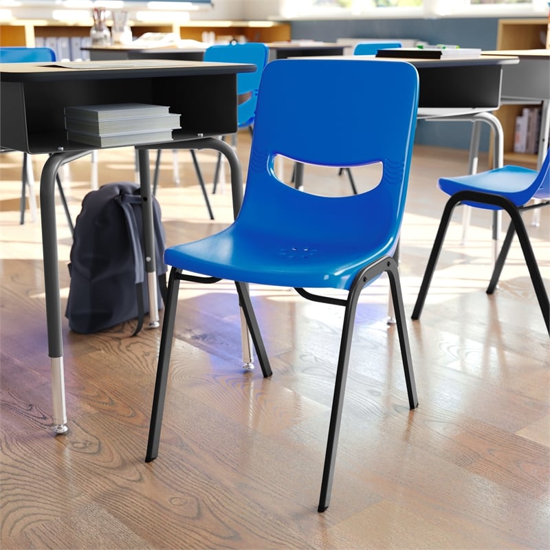 Ergonomic Heavy-Duty Flex Comfort Classroom Stack Chair in Navy