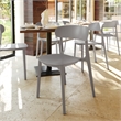 Commercial All-Weather Gray Resin Patio Stack Chair with Contoured Backrest