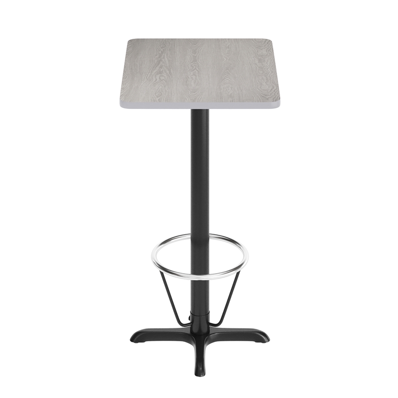 Commercial Gray Dining Table Top 22x22 Bar Height Base & Footring- 24