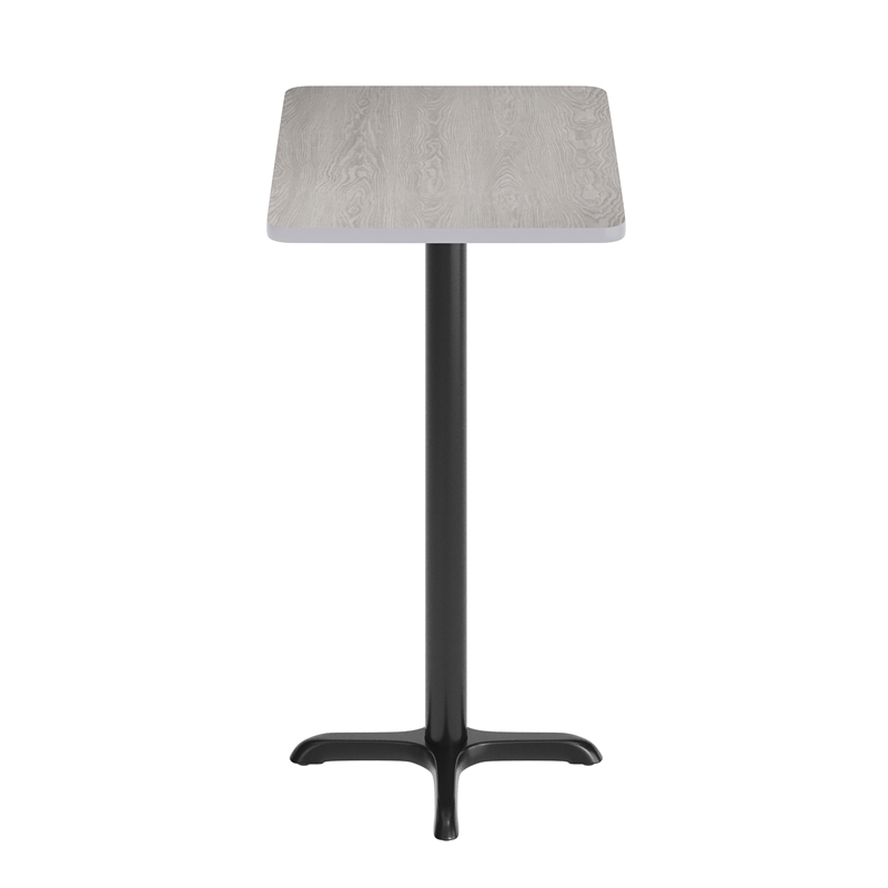 Commercial Gray Dining Table Top with Black Bar Height 