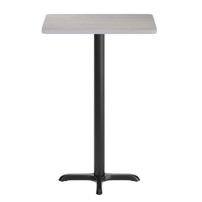 Commercial Gray Dining Table Top with Black Bar Height 