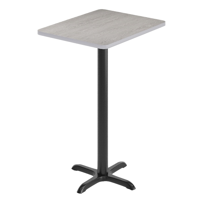 Commercial Gray Dining Table Top with Black Bar Height 