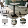 Commercial Gray Rectangular Dining Table Top with Black 