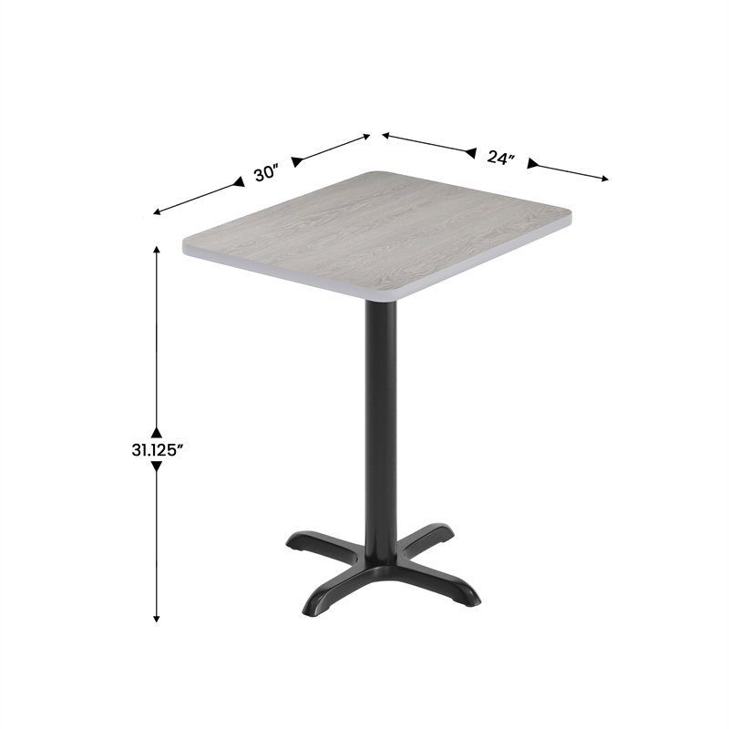 Commercial Gray Rectangular Dining Table Top with Black 