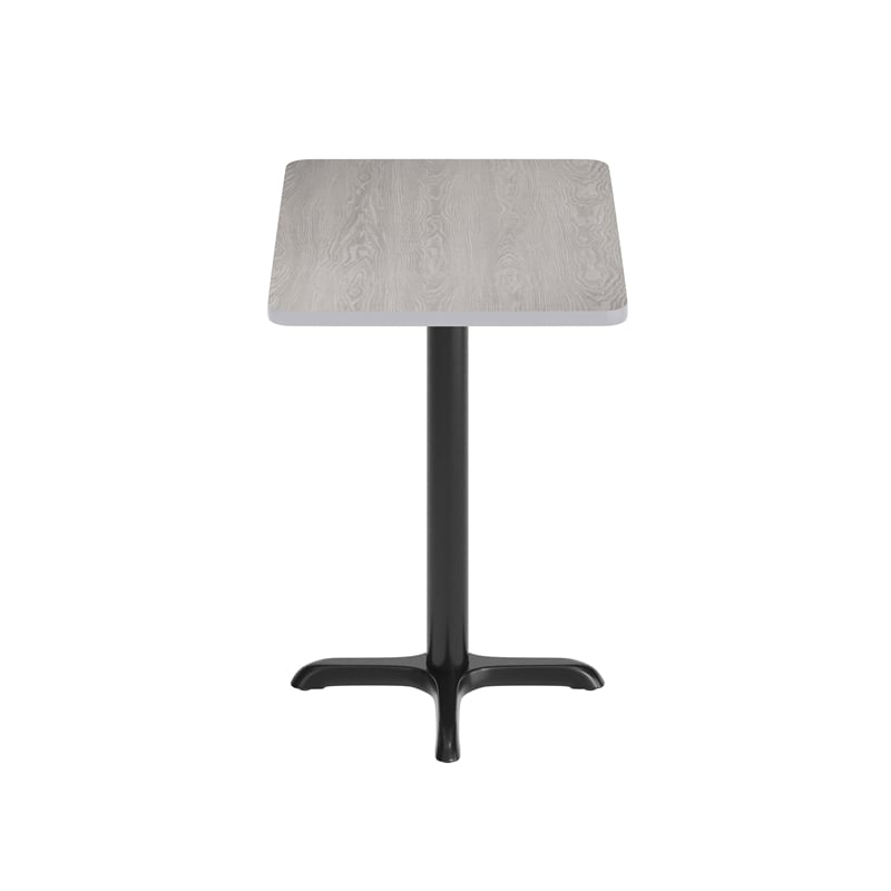 Commercial Gray Rectangular Dining Table Top with Black 
