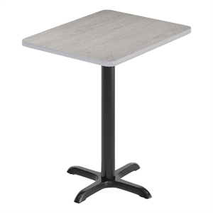 Commercial Gray Rectangular Dining Table Top with Black &quotX&quot Base 24&quot x 30&quot
