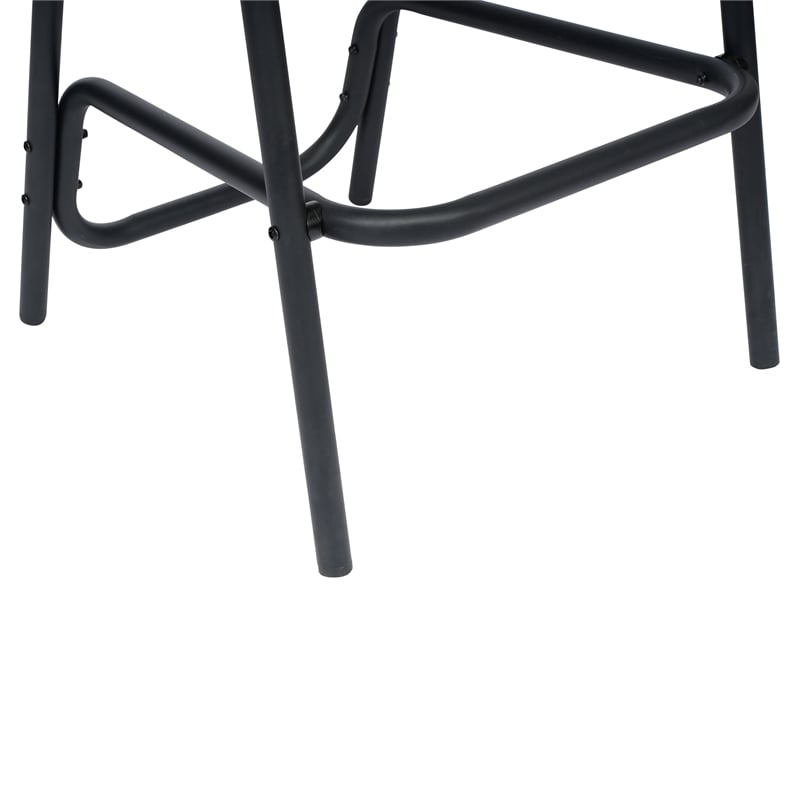 Commercial Indoor-Outdoor Rattan Restaurant Barstool Black Frame-Gray