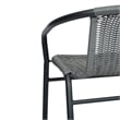 Commercial Indoor-Outdoor Rattan Restaurant Barstool Black Frame-Gray
