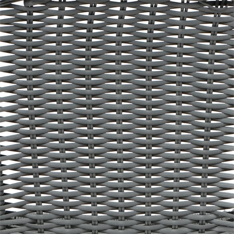 Commercial Indoor-Outdoor Rattan Restaurant Barstool Black Frame-Gray