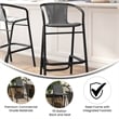 Commercial Indoor-Outdoor Rattan Restaurant Barstool Black Frame-Gray