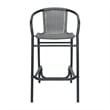 Commercial Indoor-Outdoor Rattan Restaurant Barstool Black Frame-Gray