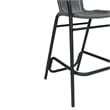 Commercial Indoor-Outdoor Rattan Restaurant Barstool Black Frame-Gray
