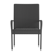 Indoor/Outdoor Stacking Steel Framed Gray Wicker Dining Armchairs - 2 Pack