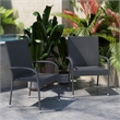 Indoor/Outdoor Stacking Steel Framed Gray Wicker Dining Armchairs - 2 Pack