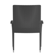 Indoor/Outdoor Stacking Steel Framed Gray Wicker Dining Armchairs - 2 Pack