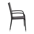 Indoor/Outdoor Stacking Steel Framed Black Wicker Dining Armchairs - 4 Pack
