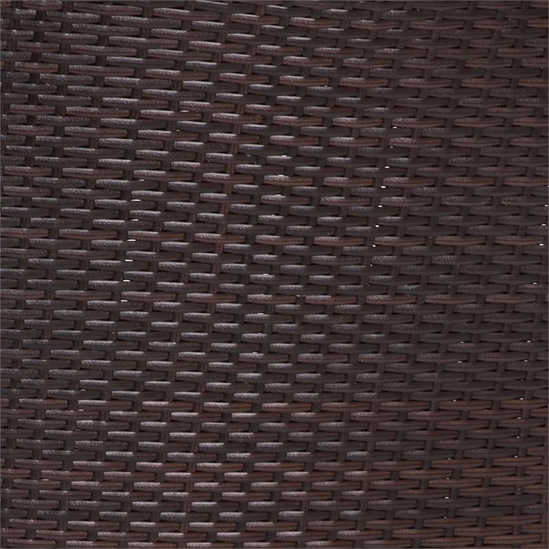 Indoor/Outdoor Stacking Steel Framed Espresso Wicker Dining Armchairs - 4 Pack