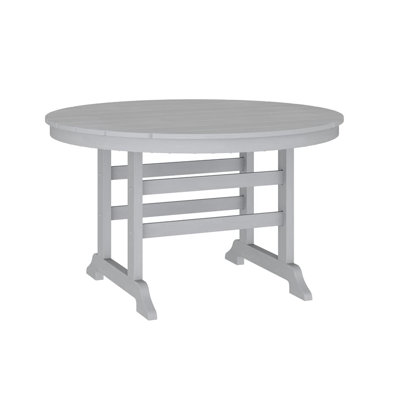 Commercial All Weather Adirondack Table and 4 Chairs with Cupholders in Gray