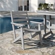 Commercial All Weather Adirondack Table and 4 Chairs with Cupholders in Gray