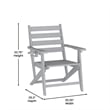 Commercial All Weather Adirondack Table and 4 Chairs with Cupholders in Gray