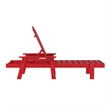 All-Weather Commercial Adjustable Lounge Chair with Fold Out Cupholder - Red
