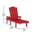 All-Weather Commercial Adjustable Lounge Chair with Fold Out Cupholder - Red