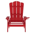 All-Weather Commercial Adjustable Lounge Chair with Fold Out Cupholder - Red