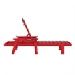 All-Weather Commercial Adjustable Lounge Chair with Fold Out Cupholder - Red