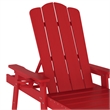 All-Weather Commercial Adjustable Lounge Chair with Fold Out Cupholder - Red