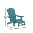 Commercial All-Weather Adirondack Chair with Pullout Ottoman & Cupholder - Blue