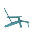 Commercial All-Weather Adirondack Chair with Pullout Ottoman & Cupholder - Blue