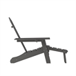 Commercial All-Weather Adirondack Chair with Pullout Ottoman & Cupholder - Gray