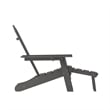 Commercial All-Weather Adirondack Chair with Pullout Ottoman & Cupholder - Gray
