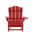 Commercial All-Weather Adirondack Chair with Pullout Ottoman & Cupholder - Red